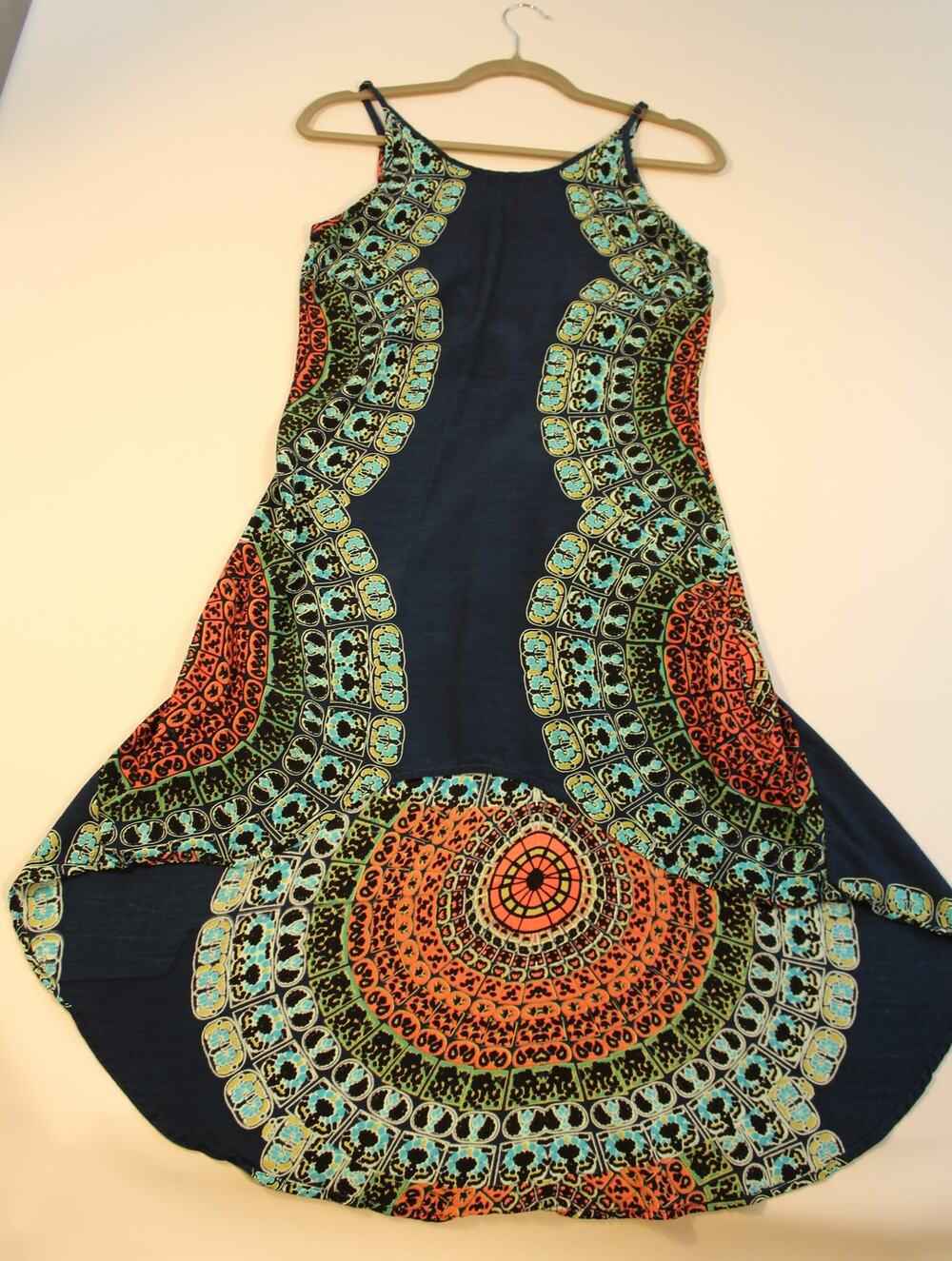 Cleobella Womens S Navy Mandala Print High Low Dress Boho Spaghetti Strap